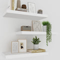 Upassion Estantes flotantes blancos, juego de 3, estantes montados en la pared de 16 pulgadas para decoración del hogar, sala de estar, dormitorio, baño, cocina