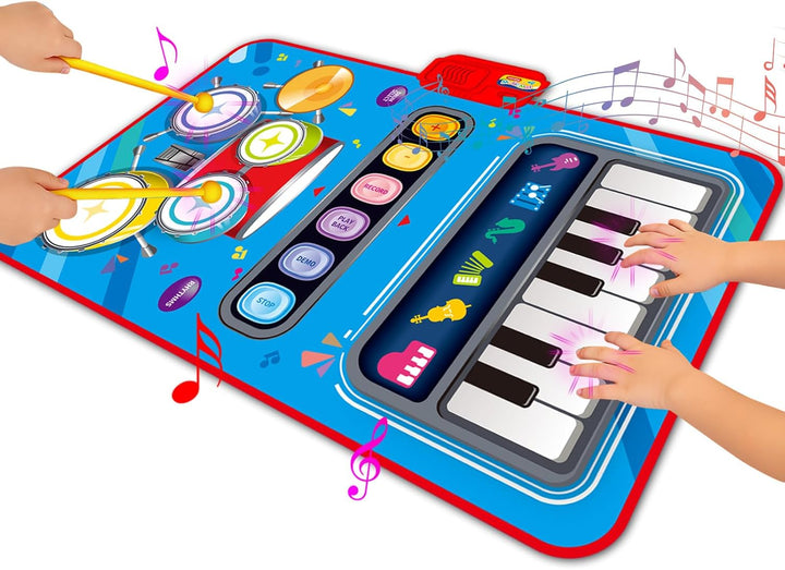 Regalos para niños de 1 año, juguetes de alfombra musical 2 en 1 pa...