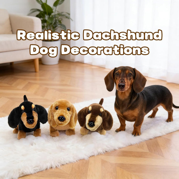 MorisMos 3 paquetes de animales de peluche de perro salchicha a gra...