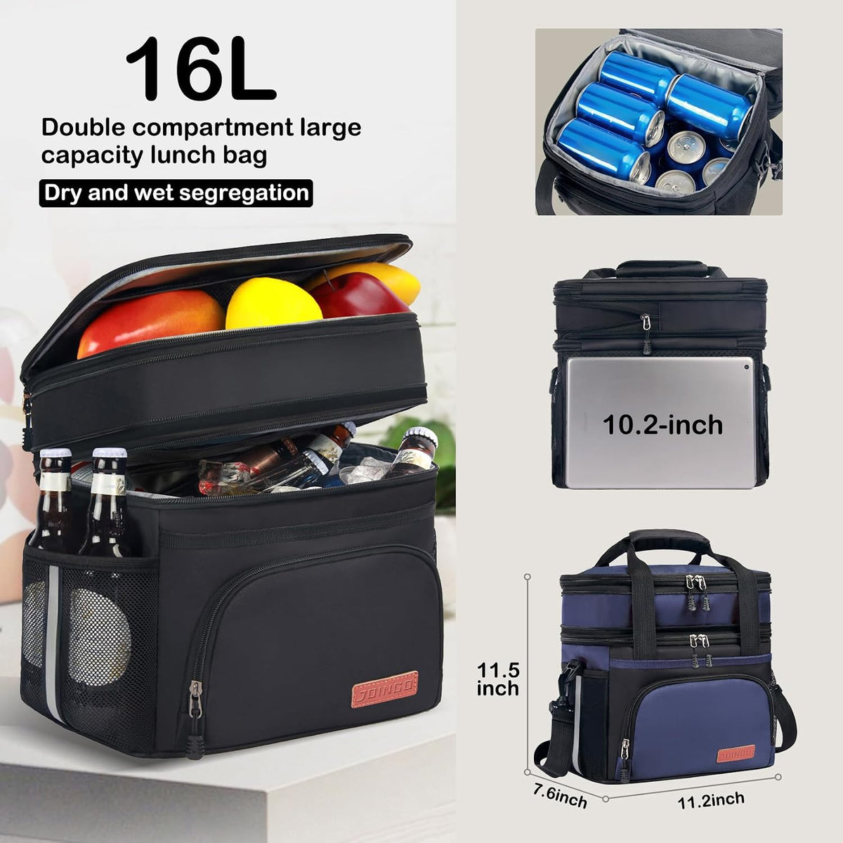Lonchera táctica para hombres y mujeres, bolsa de almuerzo aislada