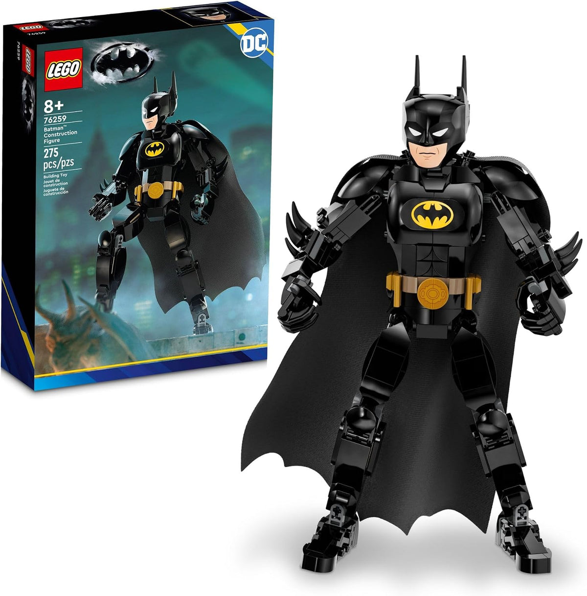 LEGO DC Batman 76259 Figura de acción de DC para construir, juguete de DC totalmente articulado para jugar y exhibir con capa y detalles auténticos de la película Batman Returns, juguete de Batman para niños de 8 años