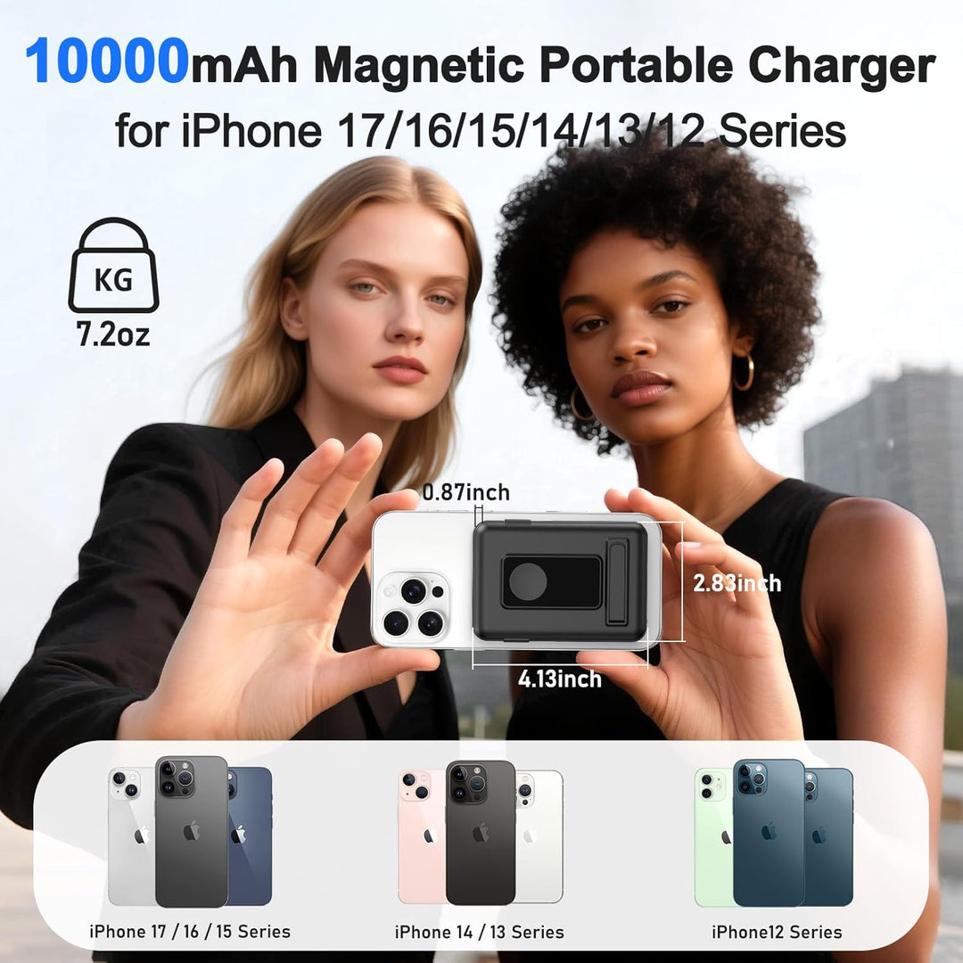 Vexnara - Cargador portátil magnético de 10000 mAh, banco de energí...