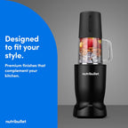 nutribullet Turbo Tumbler Edition, licuadora personal para batidos y bebidas congeladas, vaso de 24 onzas con bota, vaso de 32 onzas, tapas de viaje y para llevar, 1000 W, negro mate, NB30400AK