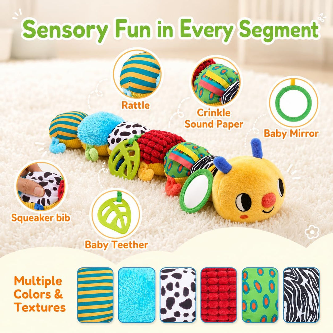 JoyCat Oruga sensorial para bebé, juguete para bebés de 6 a 12 mese...
