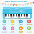 37 teclas para niños pequeños, teclado de piano eléctrico, pianos con micrófono