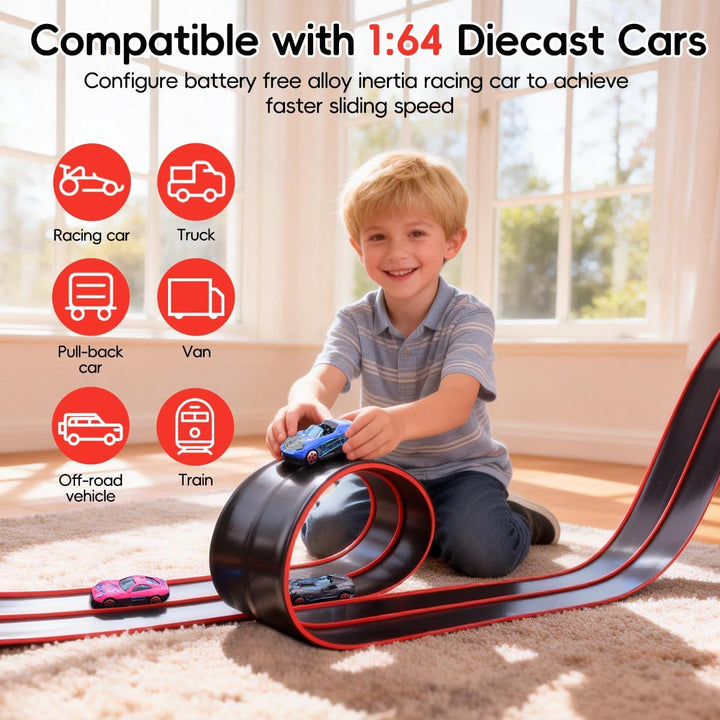 Juego de iniciación flexible de pista de carreras de 15 pies para n...