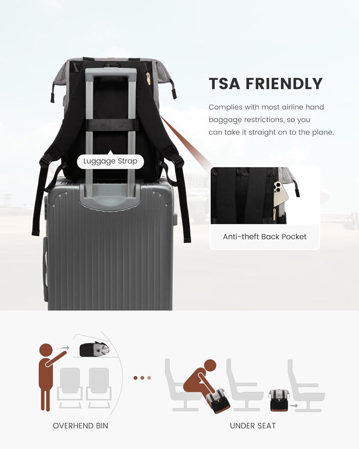 LOVEVOOK Mochila para laptop para mujer, mochila de trabajo convert...