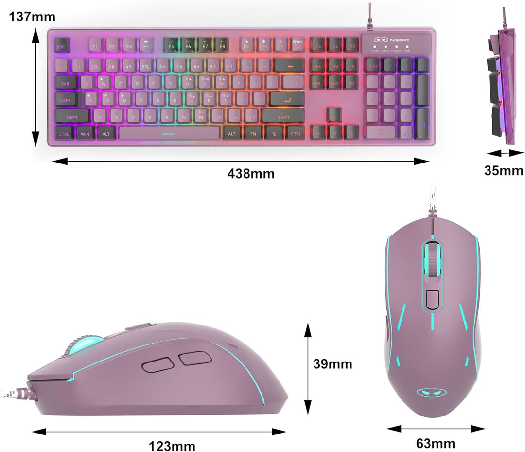 Combo de teclado y mouse para juegos, teclado K1 con retroiluminaci...
