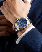 Reloj OLEVS para Hombre Original Analógico de Cuarzo Negocios Reloj de Pulsera de Lujo para Hombre Impermeable Acero Inoxidable Fecha Moda Vestir Casual Estilizado Cronógrafo Diseño reloj para Hombre