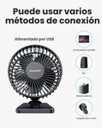 Gaiatop - Ventilador de escritorio USB, pequeño pero potente, perso...