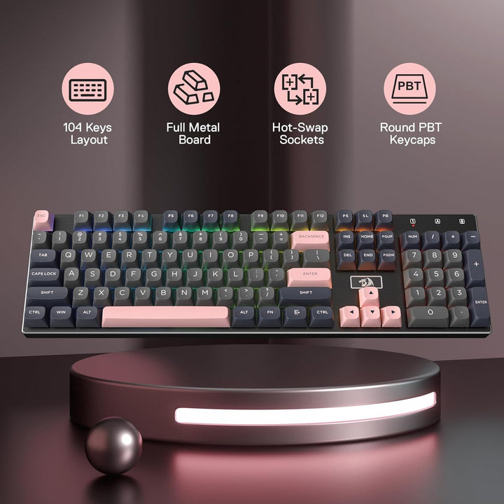 Redragon K556 SE - Teclado para juegos con cable, teclado mecánico...