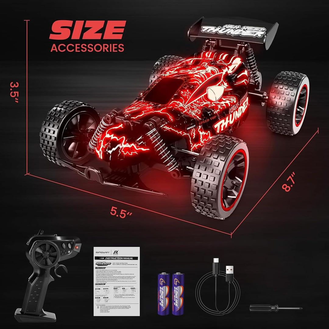 Tecnock Coches RC para Niños, Coche RC 2WD a Escala 1:18 con Luces...