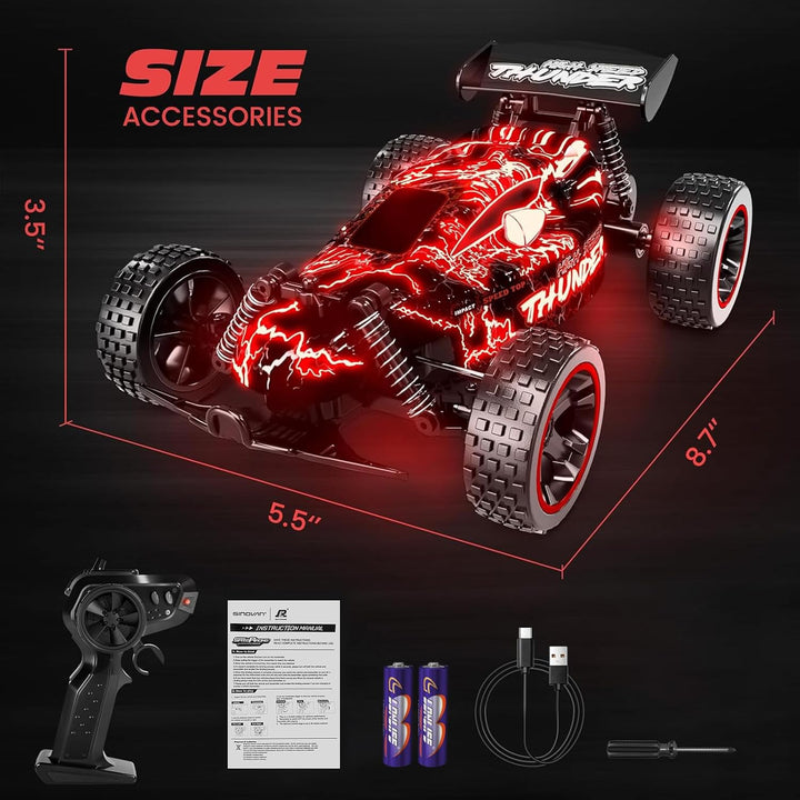 Tecnock Coches RC para Niños, Coche RC 2WD a Escala 1:18 con Luces...