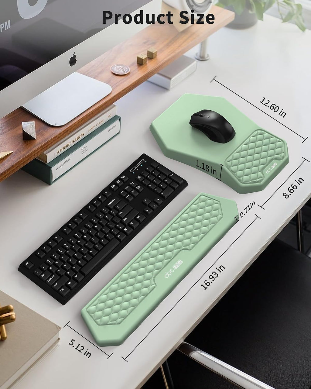 Juego de alfombrilla ergonómica para mouse con reposamuñecas y