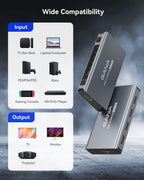 GANA HDMI interruptor 5 en 1 Salida 4K @60Hz Conmutador HDMI con control remoto