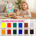 Juego de caballete de mesa para niños, kits de pintura de caballete de arte portátil