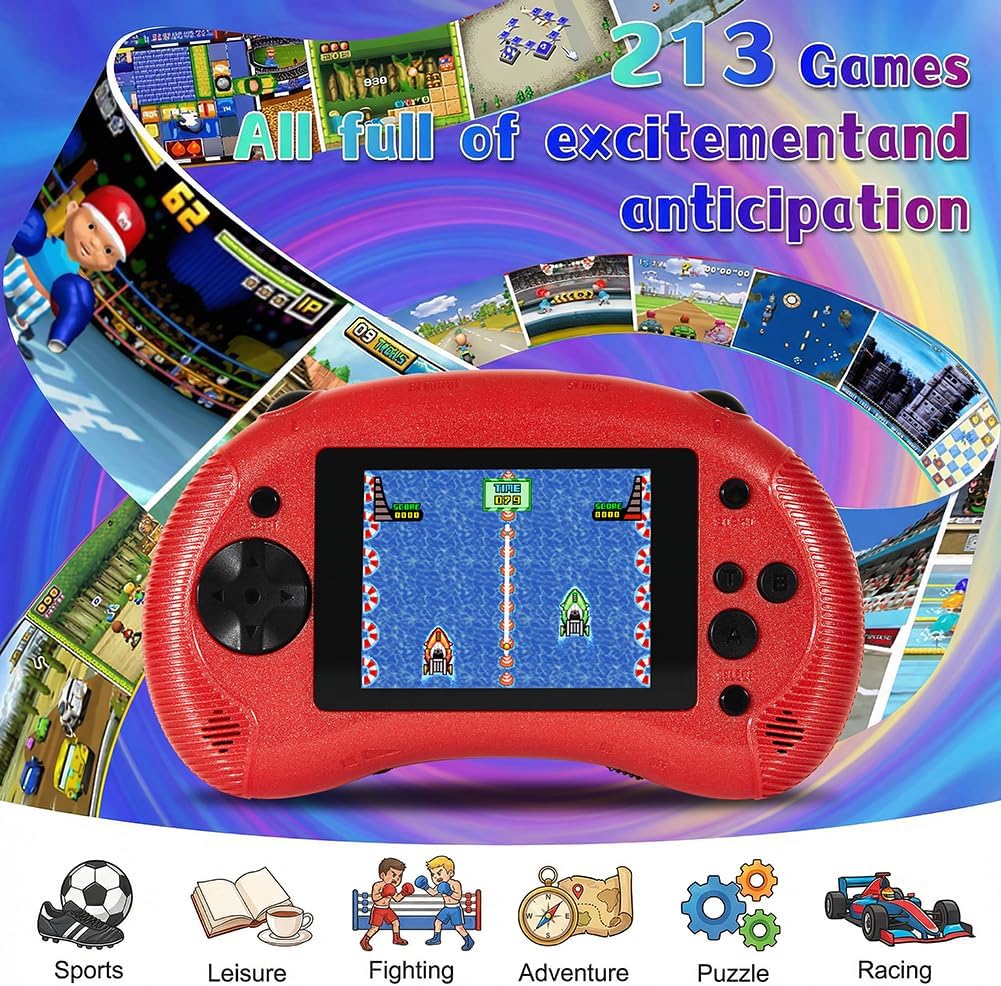 Juego de mano para niños, pantalla HD de 3.2 pulgadas con 213 video...