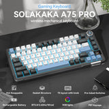 SOLAKAKA A75 PRO Teclado negro para juegos 75% mecánico inalámbrico...