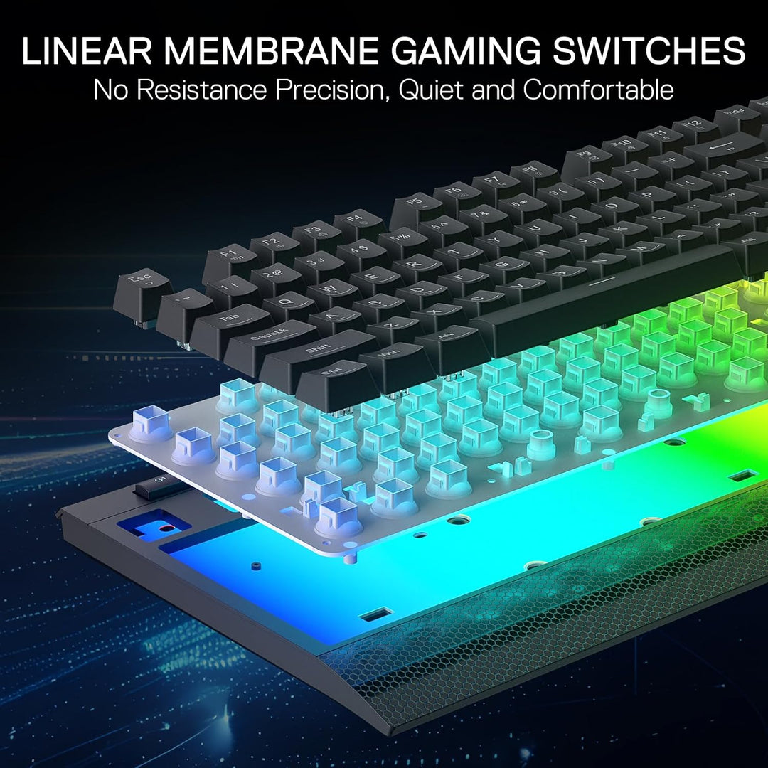 Redragon K525 RGB retroiluminado 104 teclas teclado para juegos de...