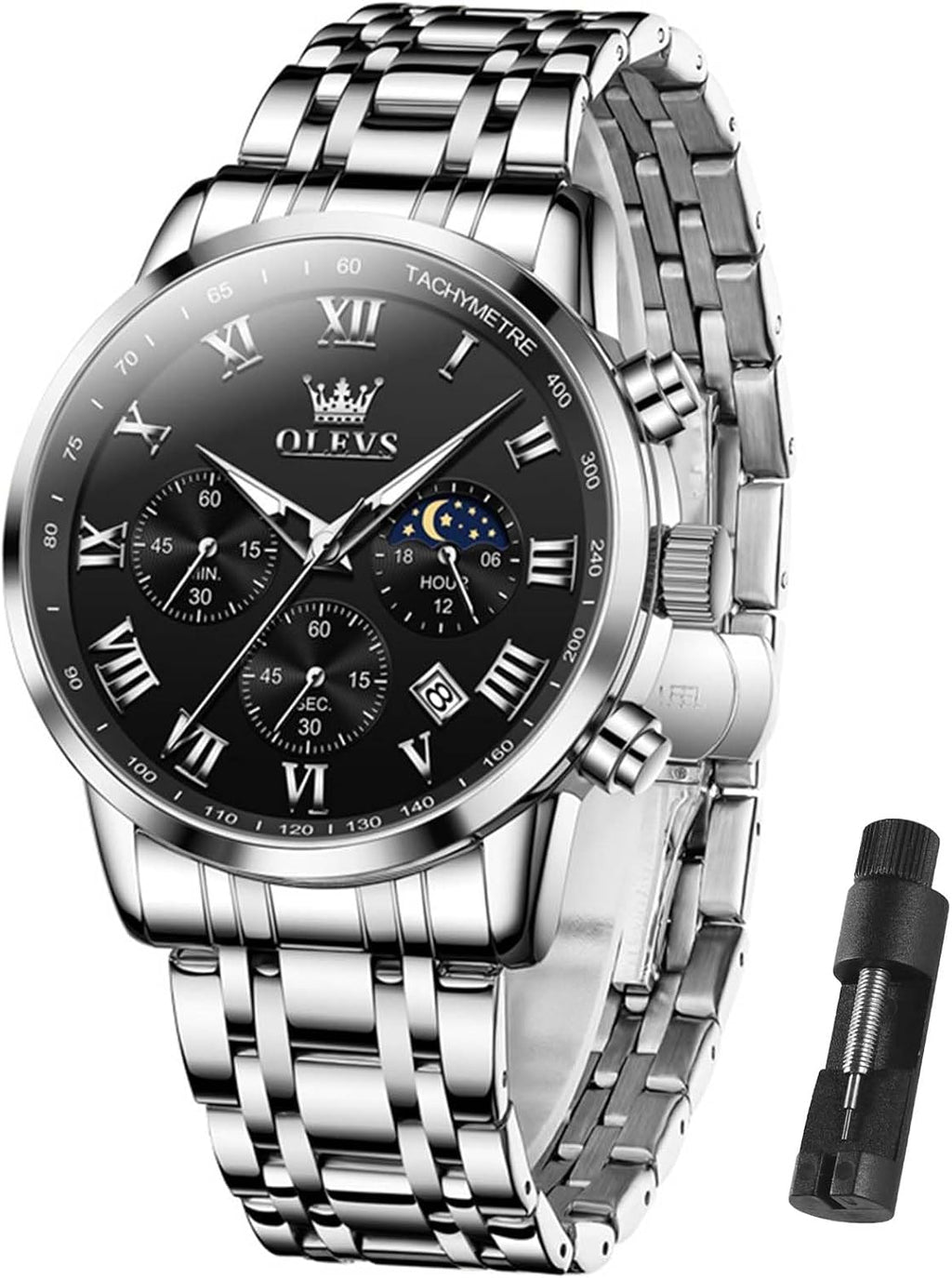 OLEVS Reloj multifunción para hombre, cronógrafo luminoso impermeable con