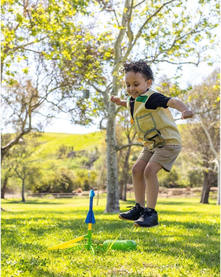 Stomp Rocket Dino-Soar - Lanzador de cohetes para niños, 3 cohetes...
