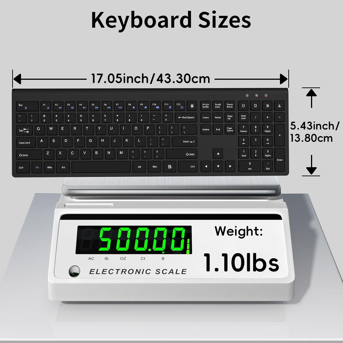 Teclado inalámbrico, 2.4G USB delgado silencioso sin cables para Wi...