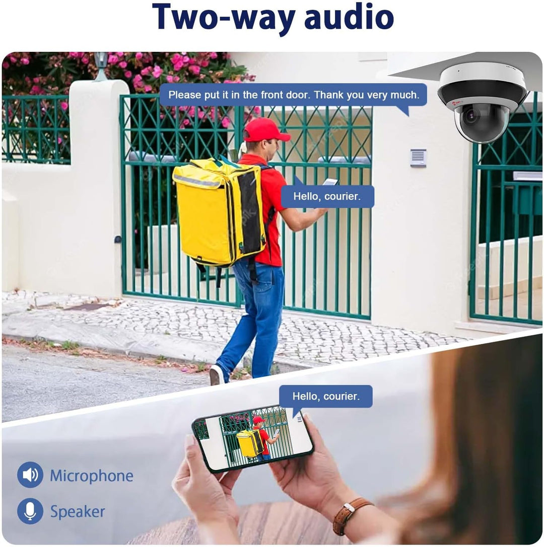 Anpviz Cámara IP PoE PTZ de 4 MP, zoom óptico 4X, protección perime...