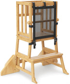 COSYLAND Taburete de cocina de madera para niños pequeños