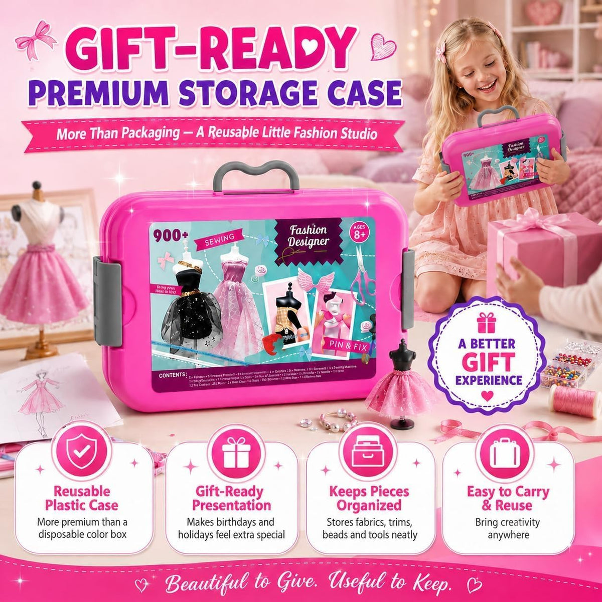 AGENTLAN - Kits de diseño de moda para niñas, más de 900 piezas