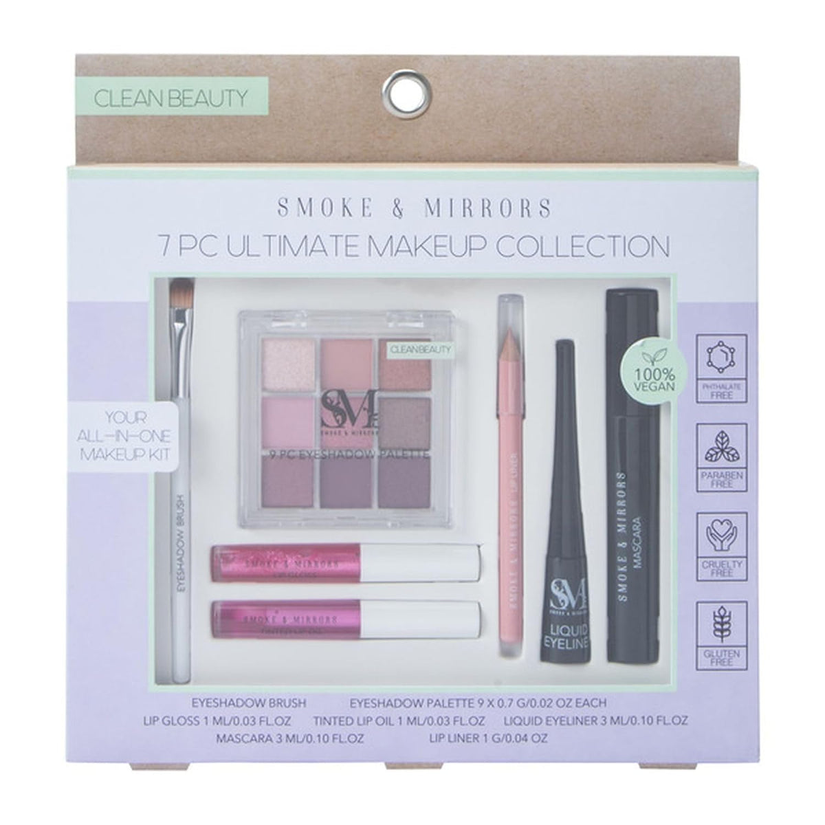 Smoke &amp; Mirrors 7 piezas Ultimate Makeup Collection, Clean Beau...