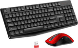 memzuoix Combo de teclado y mouse inalámbricos, juego ergonómico de...