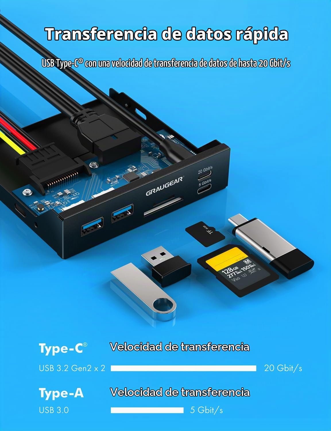 GRAUGEAR, G-MP01CR, hub USB 3.2