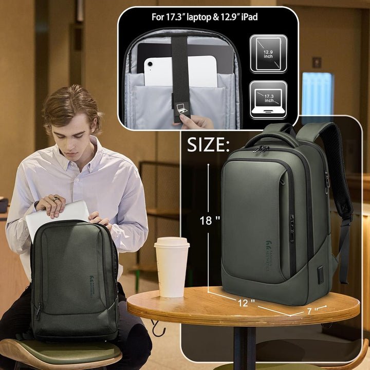 Mochila para portátil hk para hombres con puerto de carga USB para...