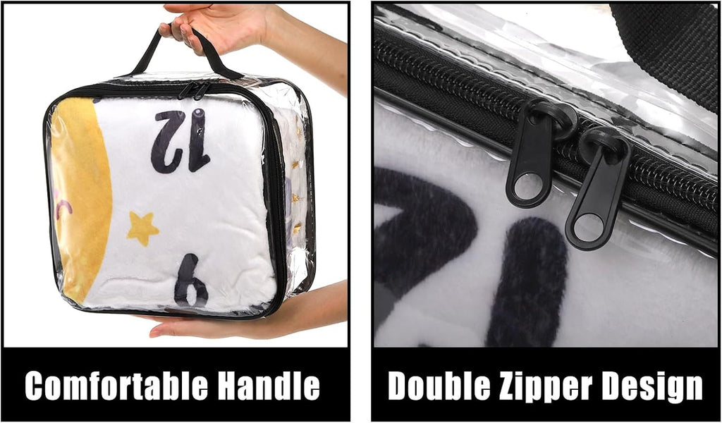 Fasmov Paquete de 6 cubos grandes de embalaje de viaje transparentes, organizador de PVC transparente, bolsas de almacenamiento de vinilo con cremallera, bolsa multiusos con asa para pantalones de maleta, cachemira, suéteres, camisas, almacenamiento de