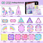 GobiDex Unicorn Toys Magnetic Tiles, Princess Castle Building Set para Girls