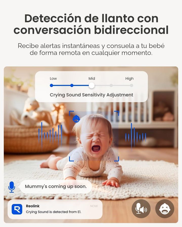 REOLINK Cámara interior 2K, E1 Plug-in 2.4G WiFi cámara de segurida...