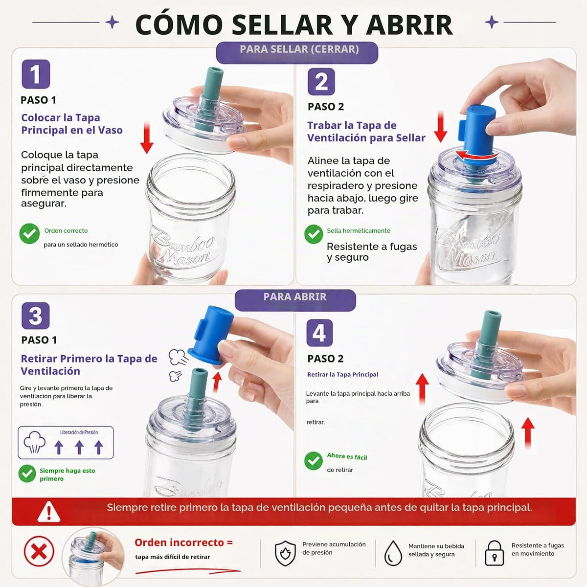 Vasos de vidrio con tapas y pajitas, vaso a prueba de fugas, vaso de café de 24 onzas, vaso de tapa a prueba de fugas, popote de silicona, reutilizable, taza de café helado, batido de café