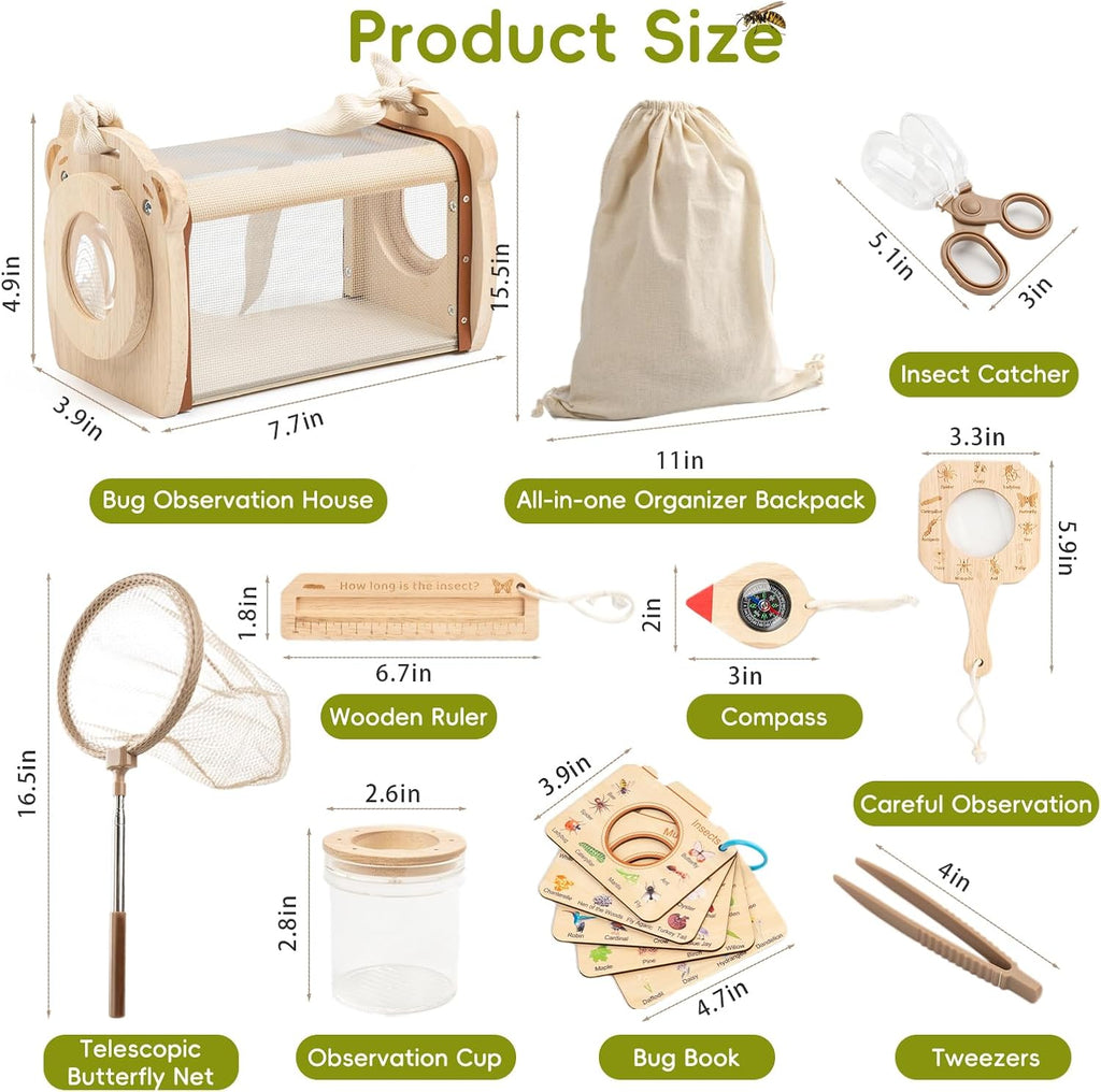 11 piezas de madera para niños, juguetes al aire libre para niños de 4 a 8