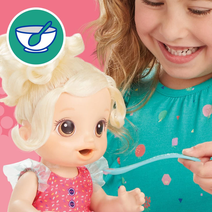 Baby Alive Muñeca Baby Mezcladora Mágica, Batido de Fresa, Muñeca c...