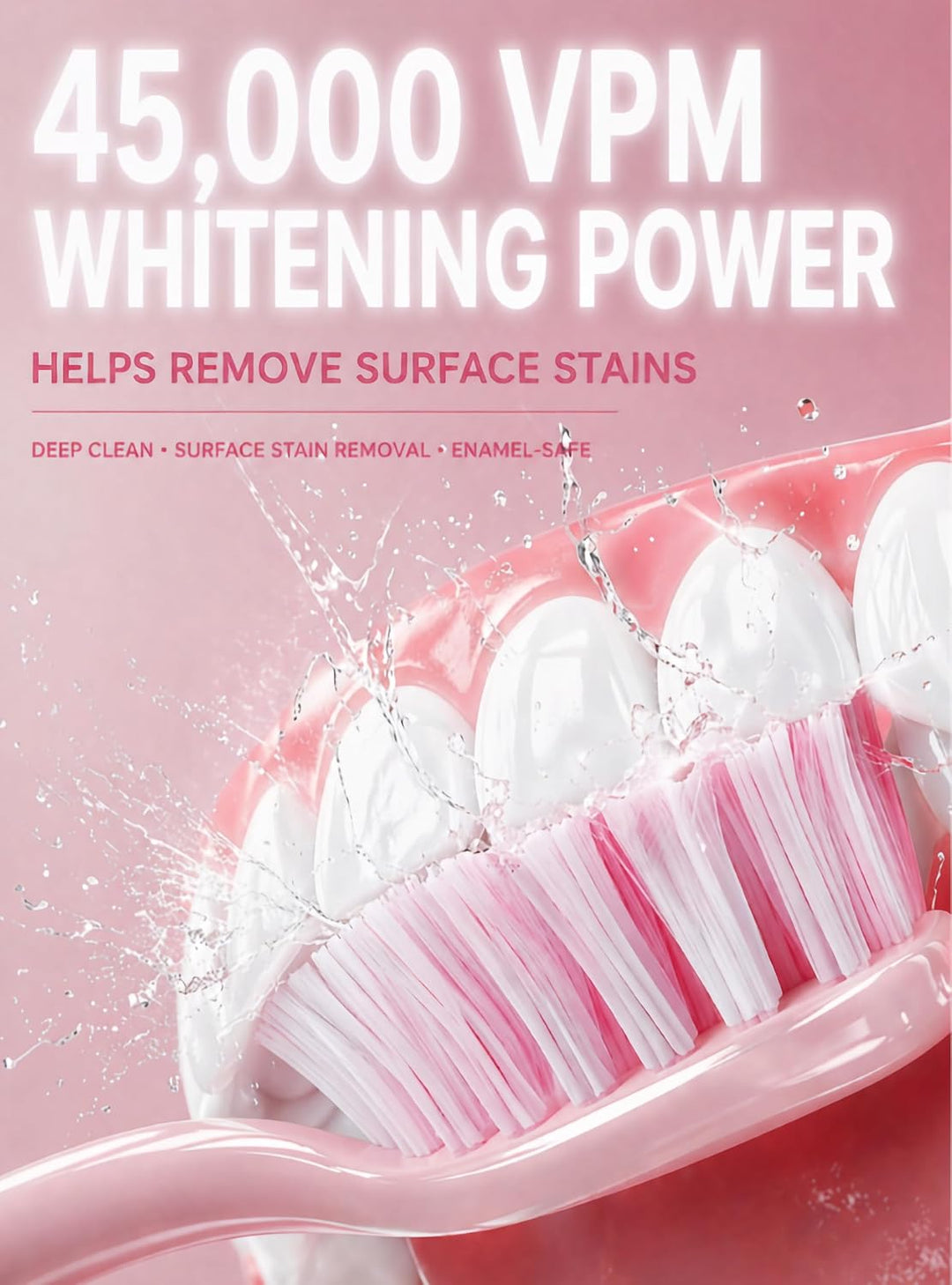 SMILE NOVA Sonic Lux™ Cepillo de dientes eléctrico rosa para adulto...