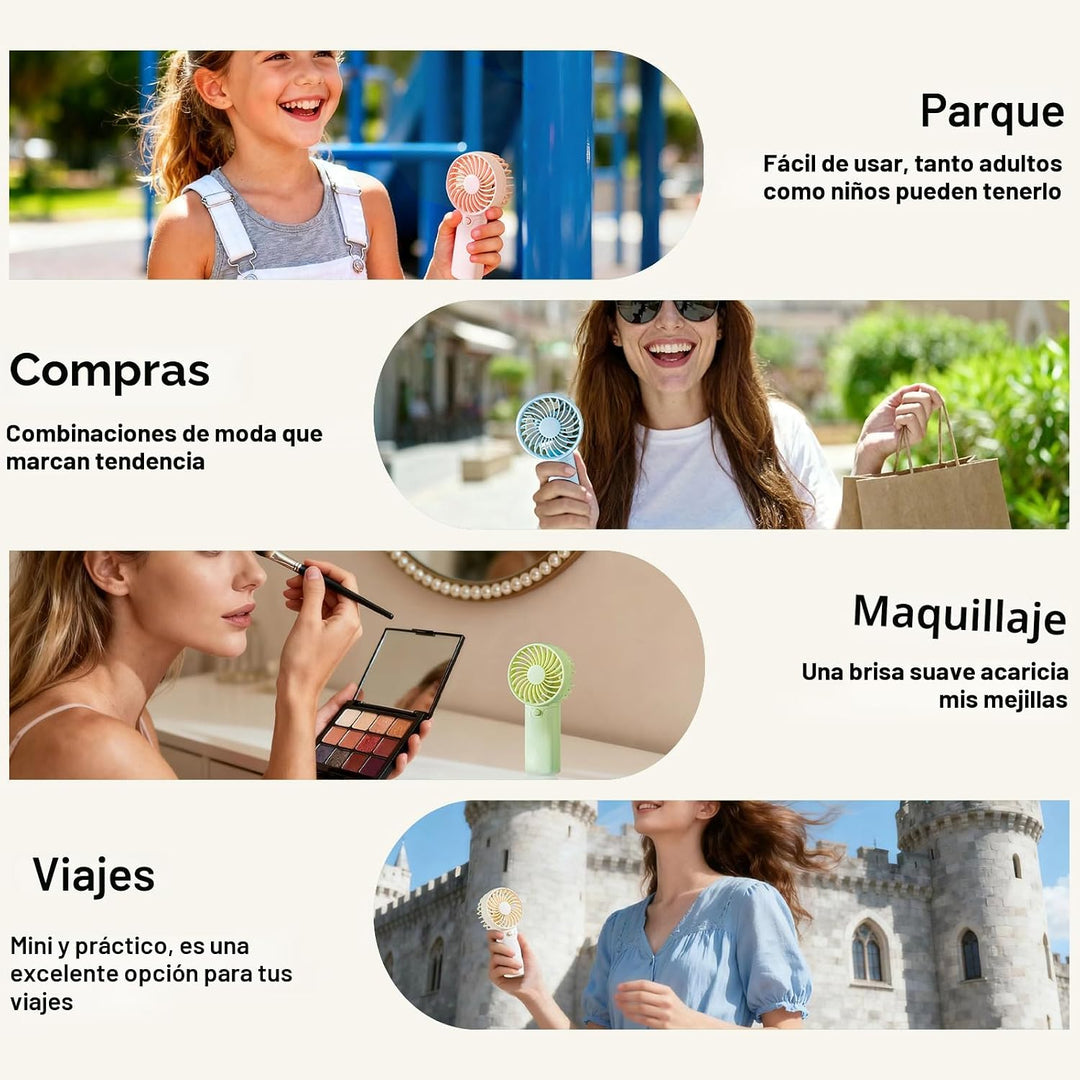 Paquete de 4 mini ventiladores portátiles \u2013 Funciona con pilas...