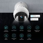 Kasa Smart Cámara de seguridad inteligente de 4MP 2K con cable y panorámica/inclinación, cámara de seguridad inteligente de 1080p HD de 2.4 GHz con visión nocturna, detección de movimiento
