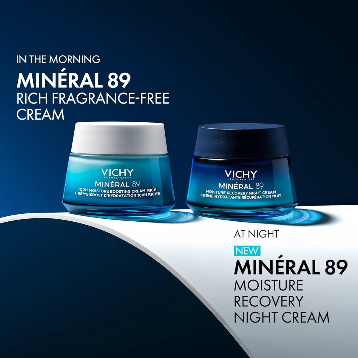 Vichy Mineral 89 Fragrance Free Cream, Moisture Boosting Cream with...