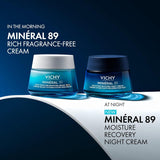 Vichy Mineral 89 Fragrance Free Cream, Moisture Boosting Cream with...