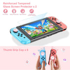Younik Accesorios Bundle para Switch, Kit de 17 en 1 en Rosa para Niñas, Incluye estuche de transporte para Switch, soporte ajustable, estuche protector para consola Switch y J-Con Rosa