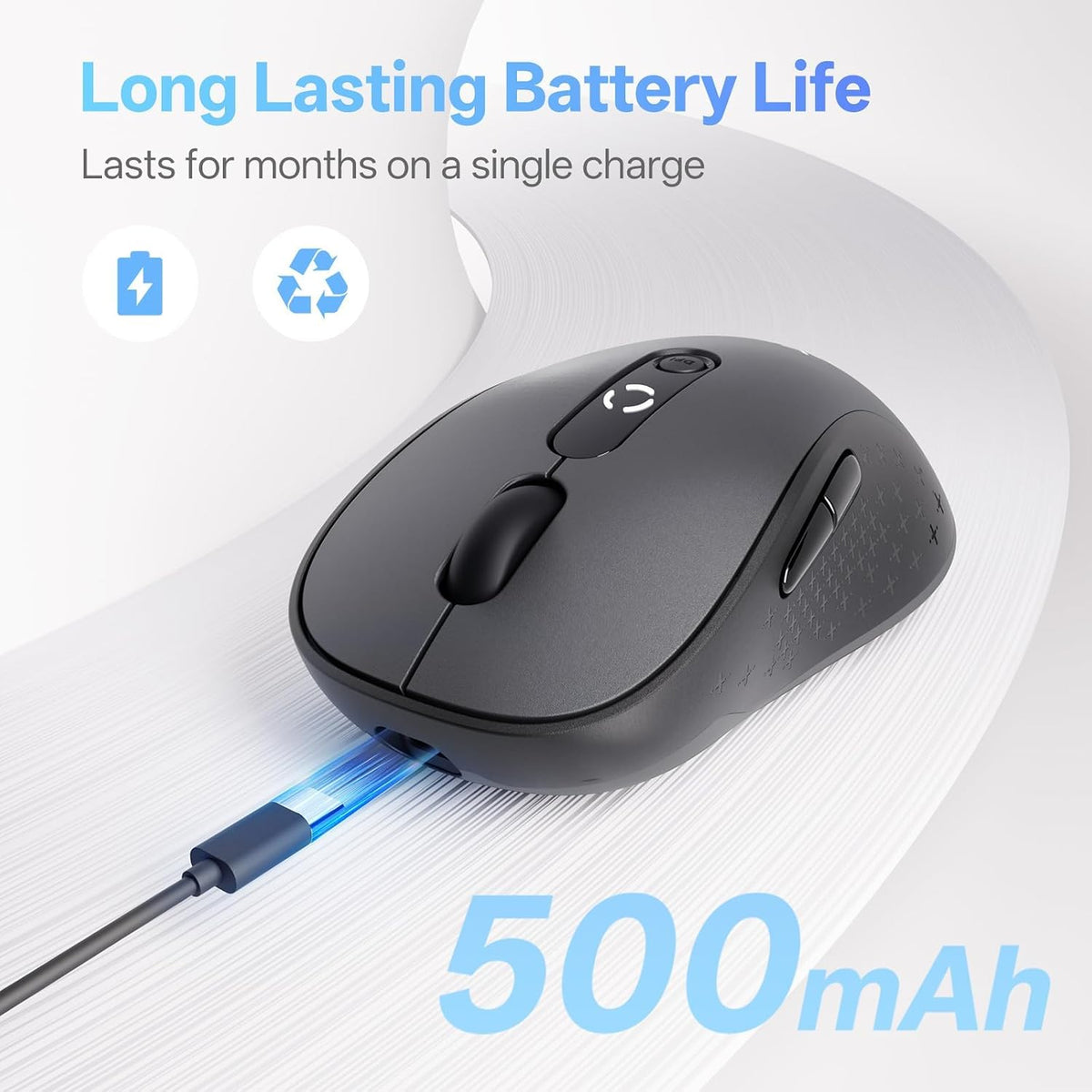XBG B15 Ratón inalámbrico Tri-Mode, Bluetooth 5.0\/4.0 y 2.4G, 5 ni...
