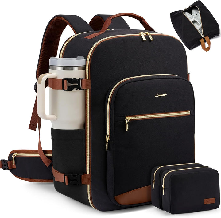LOVEVOOK Mochila de viaje de mano, 1 negro-marrón, Mochilas de viaje