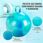 INPODAK Hopper Ball Bouncy Ball Bouncy Ball con asa para niños, hippity hop, para sentarse en saltar, pelota de rebote de 20 pulgadas para edades de 5 a 9 años con inflador, gran cumpleaños