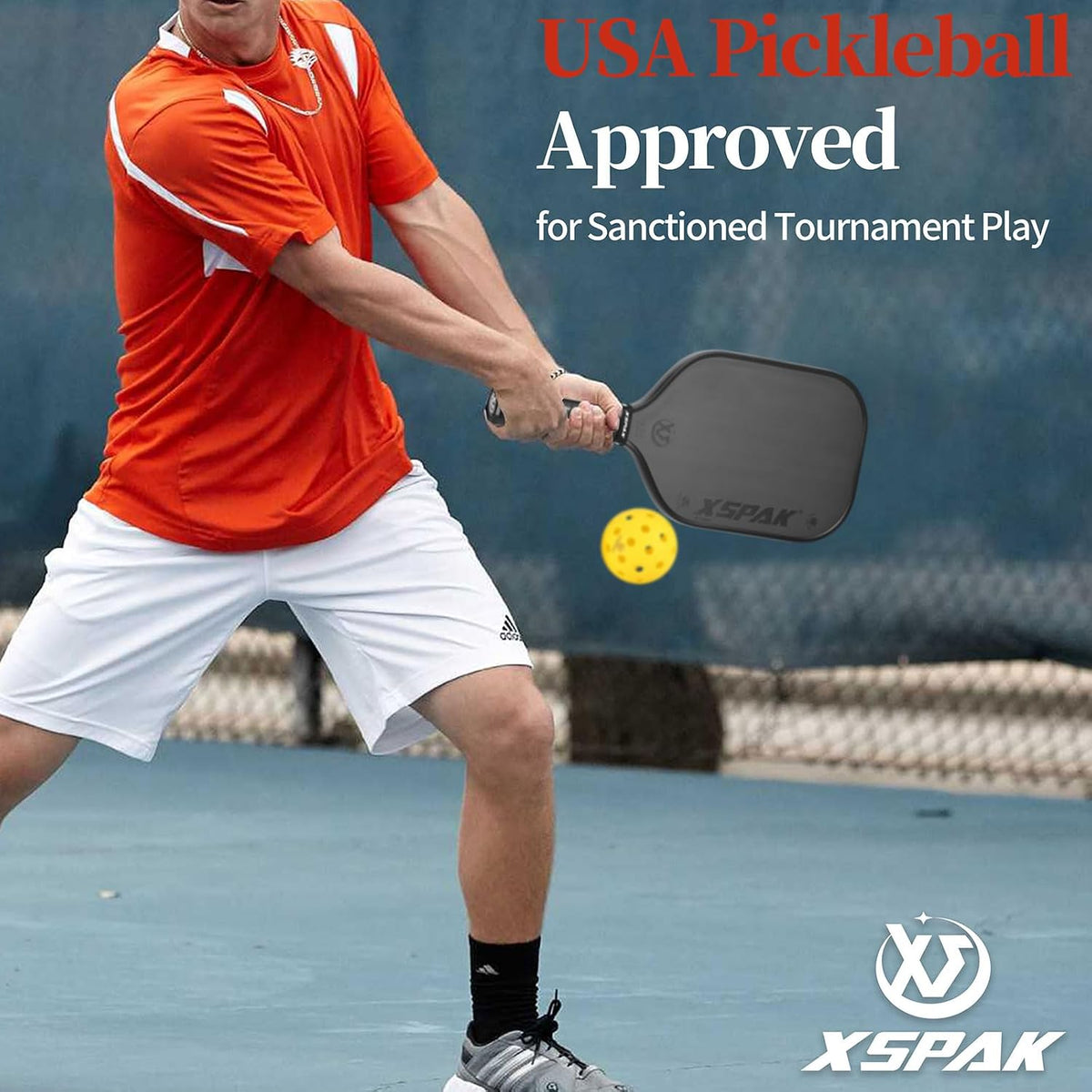 XSPAK PRO Series Termoformada T700SC Tournament - Paleta de pickleball de fibra de carbono, núcleo de panal certificado por USAPA con agarre acolchado cómodo, potencia dominante y punto dulce más