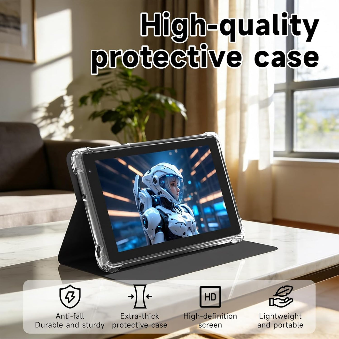 NOVOJOY Tablet de 7 Pulgadas con Estuche, Tablet PC Android 15, Alm...